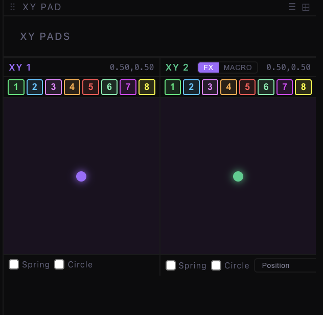 XY Pad — dual performance controllers